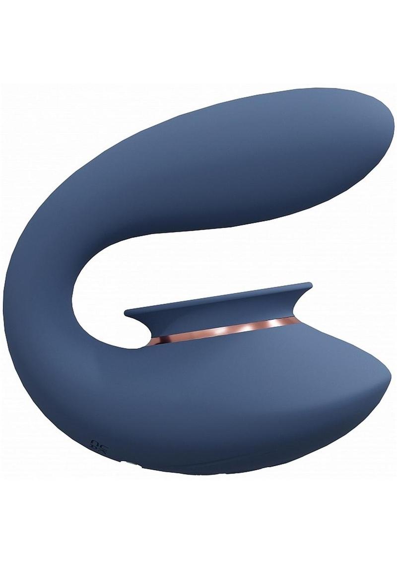 Twitch 3 Silicone Rechargeable Suction & Tongue Vibrator - Blue/Grey