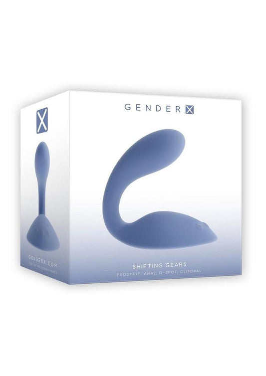 Gender X Shifting Gears Rechargeable Silicone Grind Pad Vibrator - Blue
