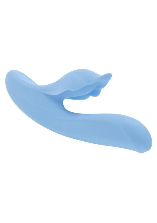 In Bloom Rechargeable Silicone Heating Rabbit Vibrator - Blue