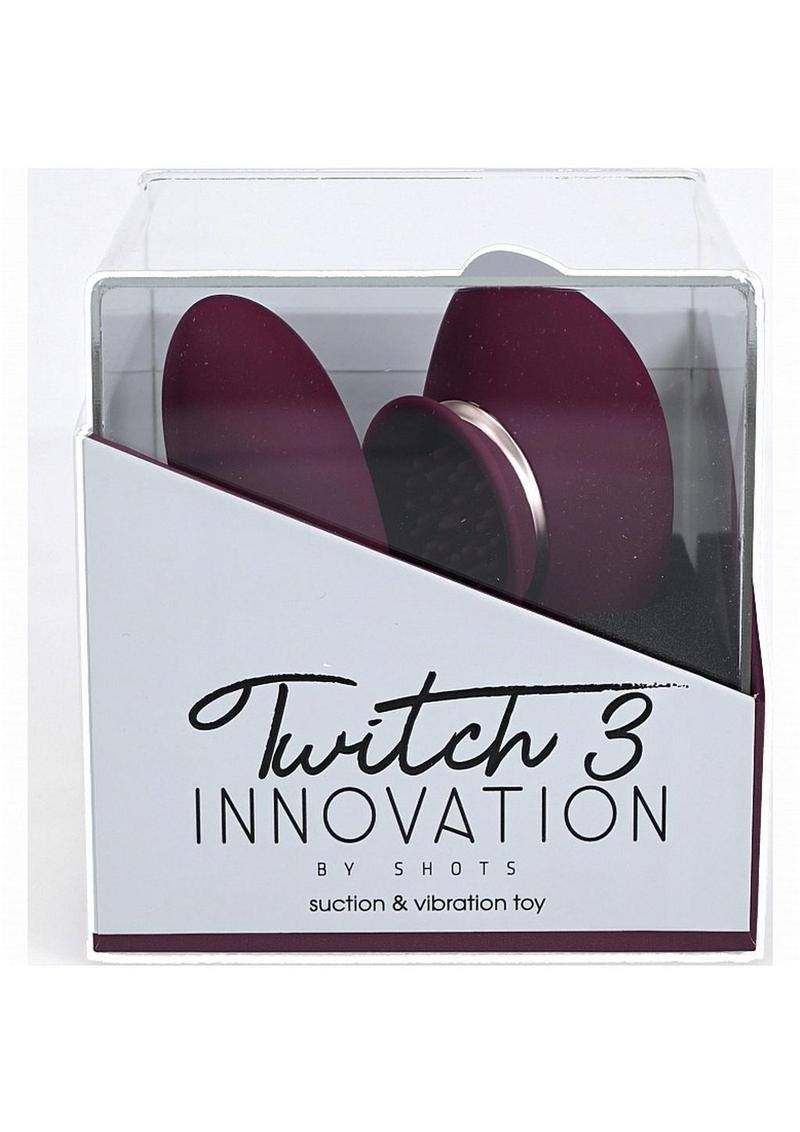Twitch 3 Silicone Rechargeable Suction & Tongue Vibrator - Burgundy