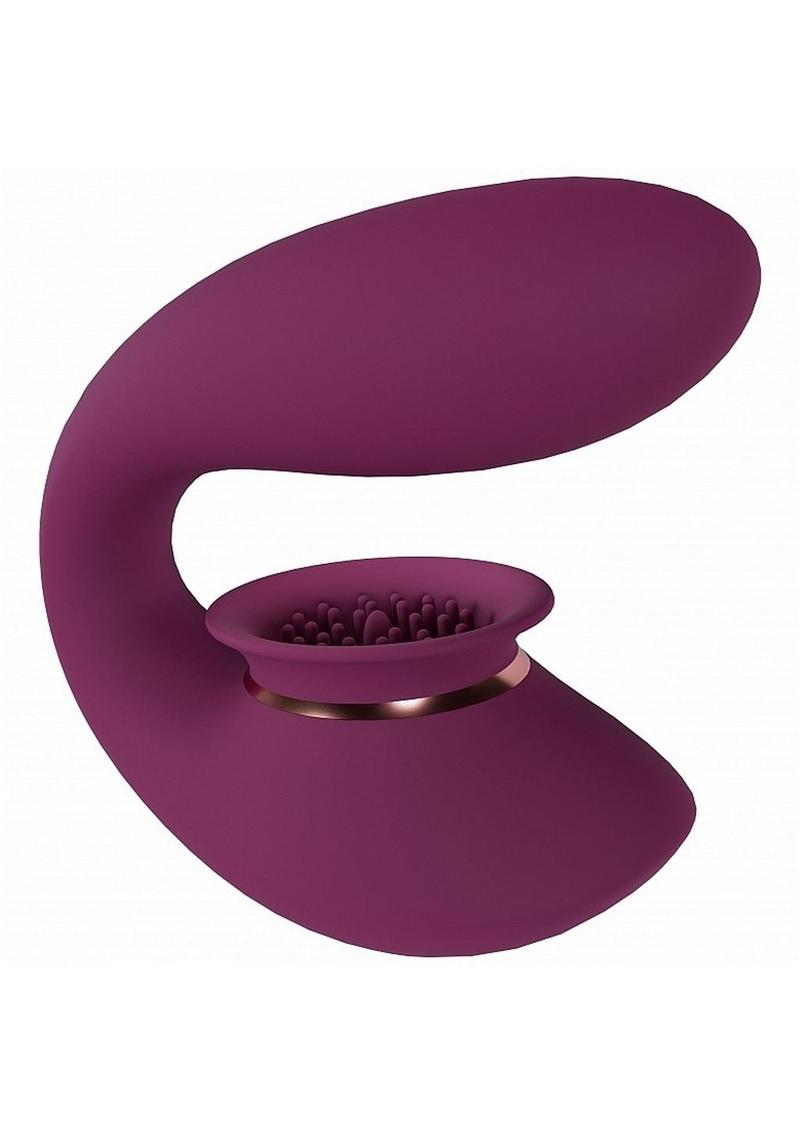 Twitch 3 Silicone Rechargeable Suction & Tongue Vibrator - Burgundy